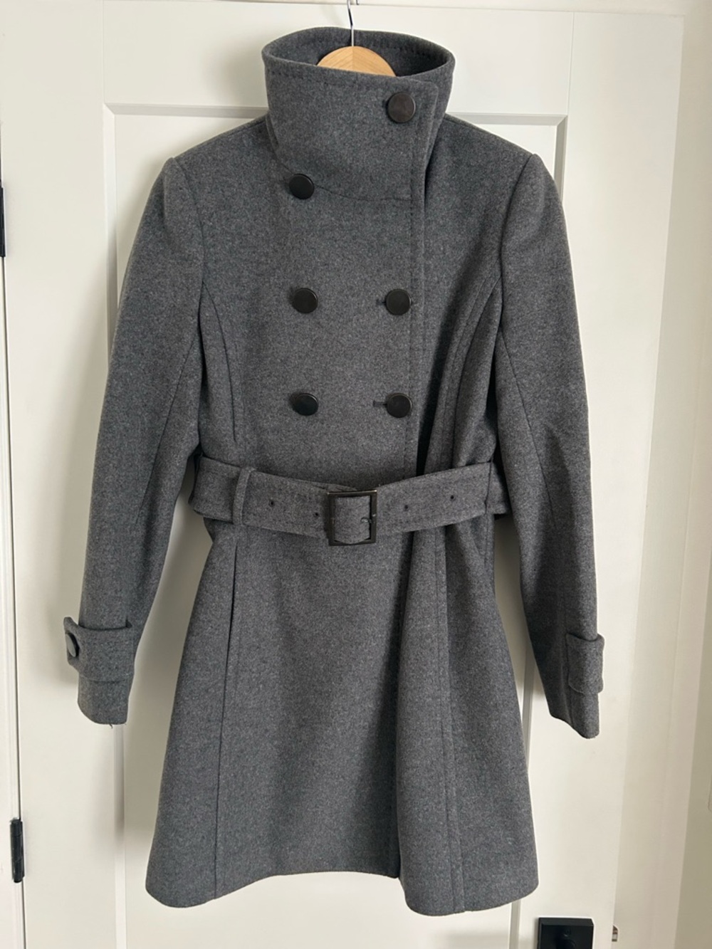 T Babaton Mid Length Grey Wool Coat Size Small